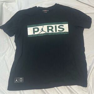 Jordan Men's Black and White Paris Tee